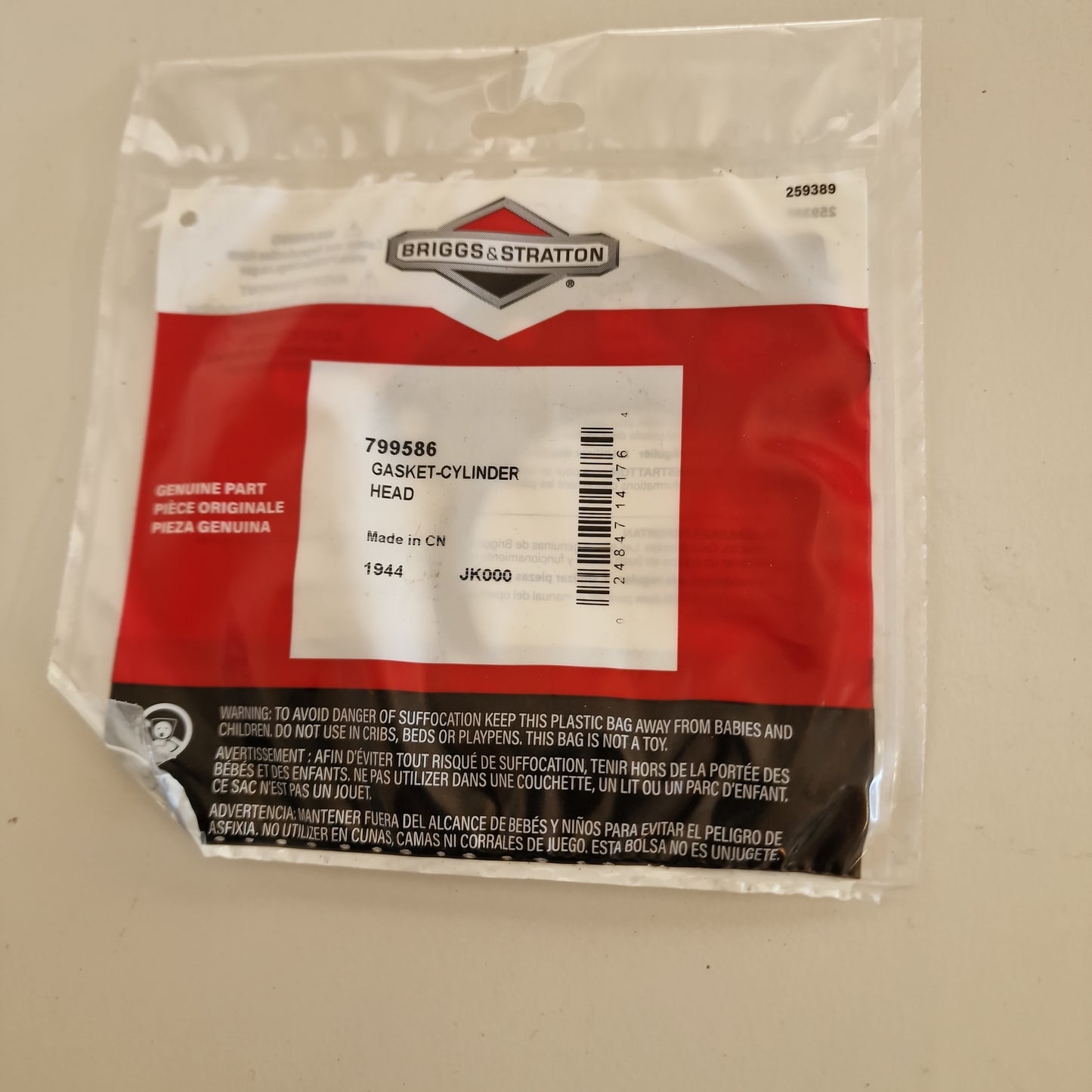 Sylinteri tiiviste B&S 799586