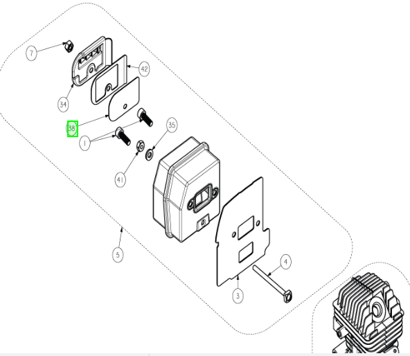 Pölysuoja äänenvaimentimelle, Ryobi RCS4040CB, 5131020403