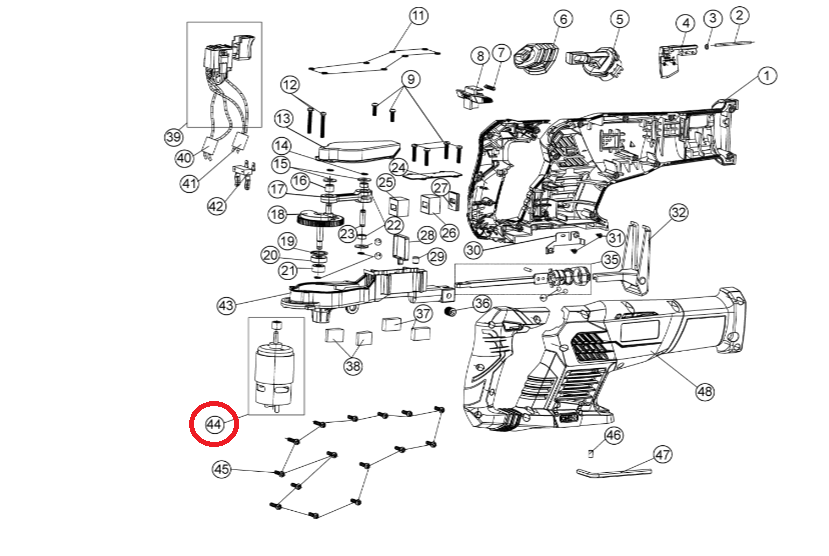 Moottori Ryobi Akkupuukkosaha RRS1801M, 5131029522