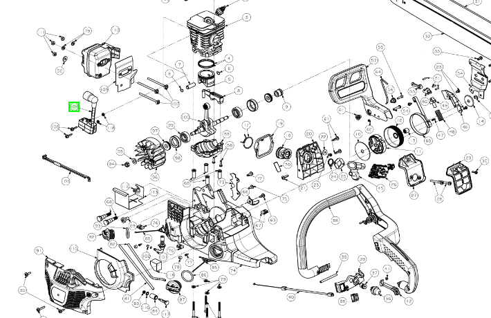Puola Ryobi moottorisaha RCS5133, 5131028287