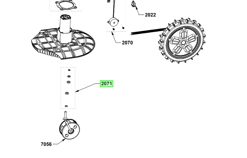 Kiristyssarja eturenkaalle Ryobi robottiruohonleikkuri RY36LMRX, 5131044632