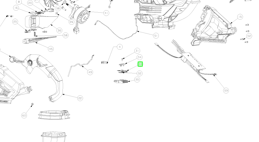 Kontaktiosa, Ryobi RBV36B, 5131035624, 1 kpl