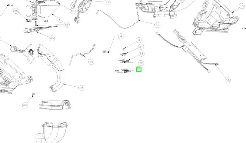 Kontaktiosa Ryobi RBV36B, 5131035623