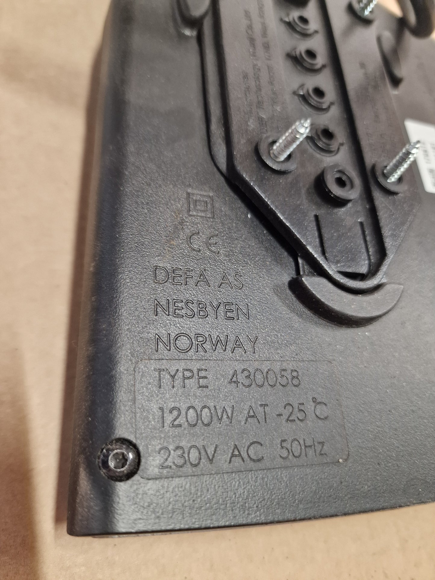 Defa sisätilalämmitin 1200W, käytetty