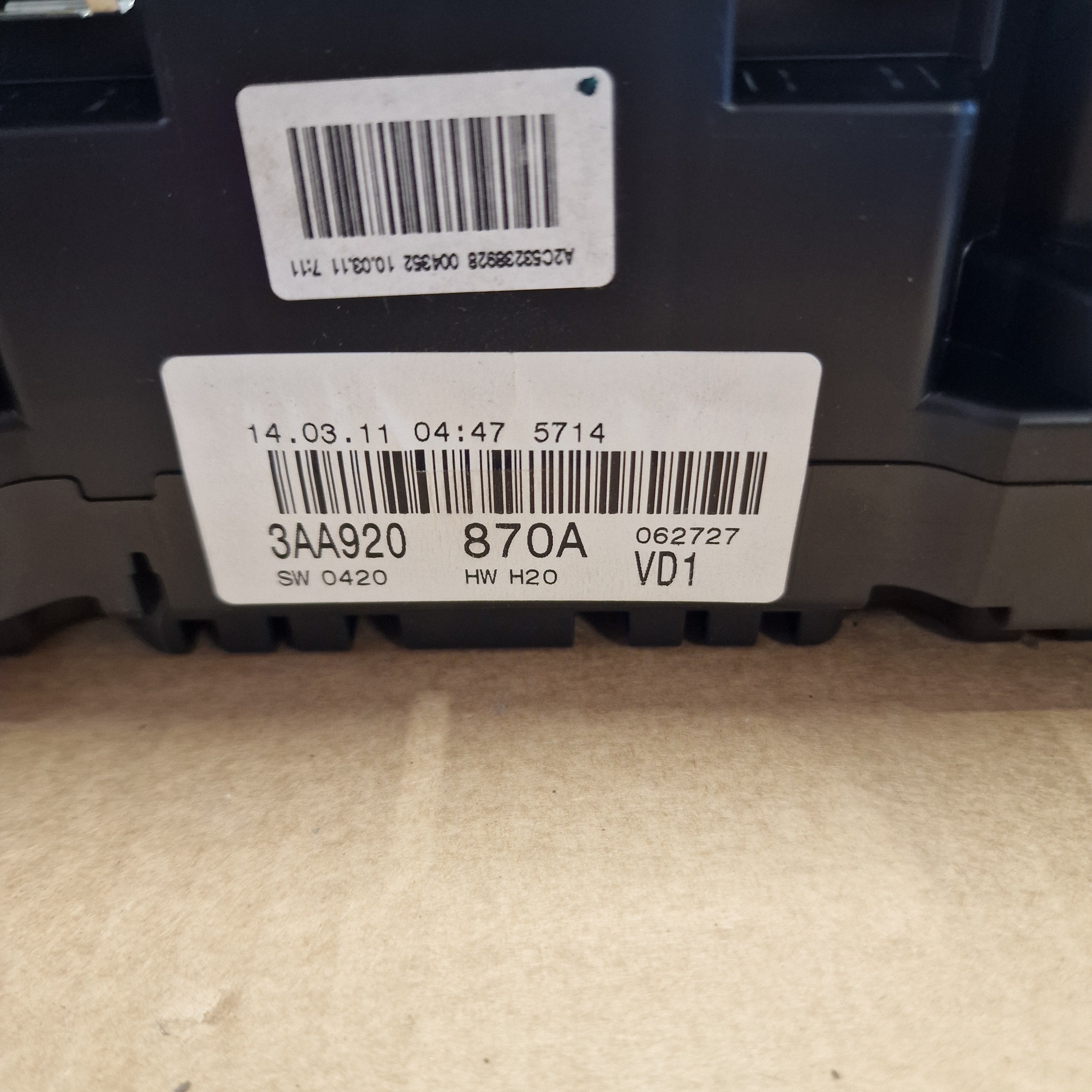 Mittaristo täydellinen, Volkswagen Passat B7 Variant 365 1.6 TDI diesel 2011, 3AA920870A