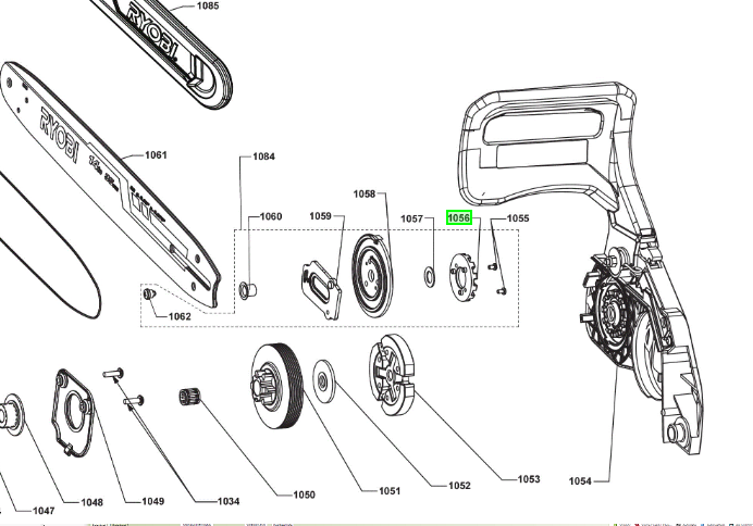 Vaihde, Ryobi moottorisaha RCS3835T, 5131037100