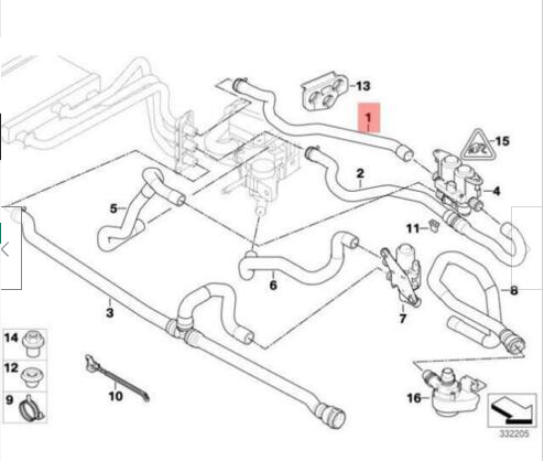 Lämmitysletkut, BMW 5 E61 520D Farmari 2008, 64216910757,64216910758
