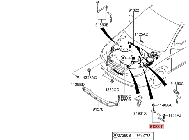 Moottorin johtosarja, Hyundai i30 cw 1.6 Farmari 2009, 91860-2H110