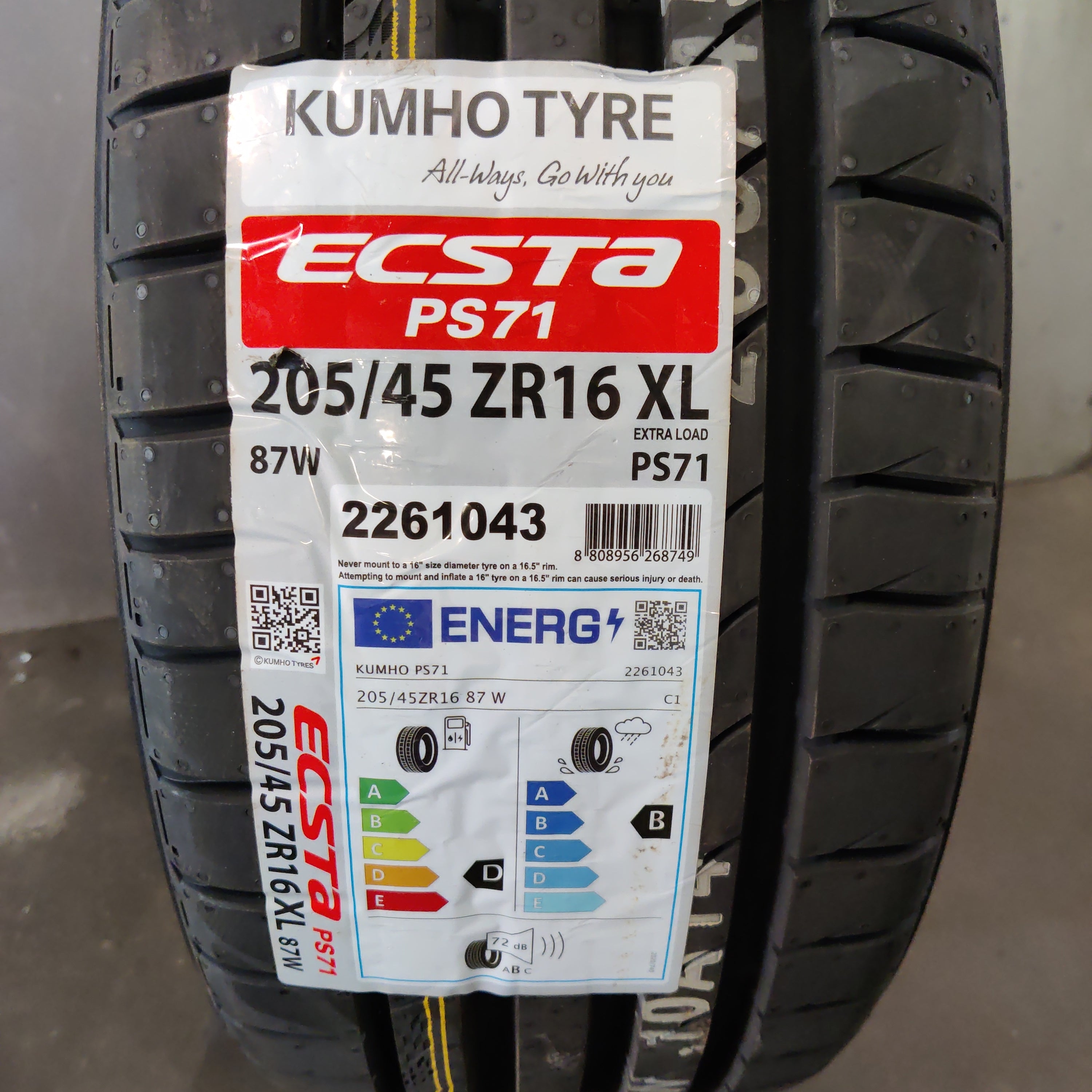 ECSTA PS71 205/45 R16 87W XL-