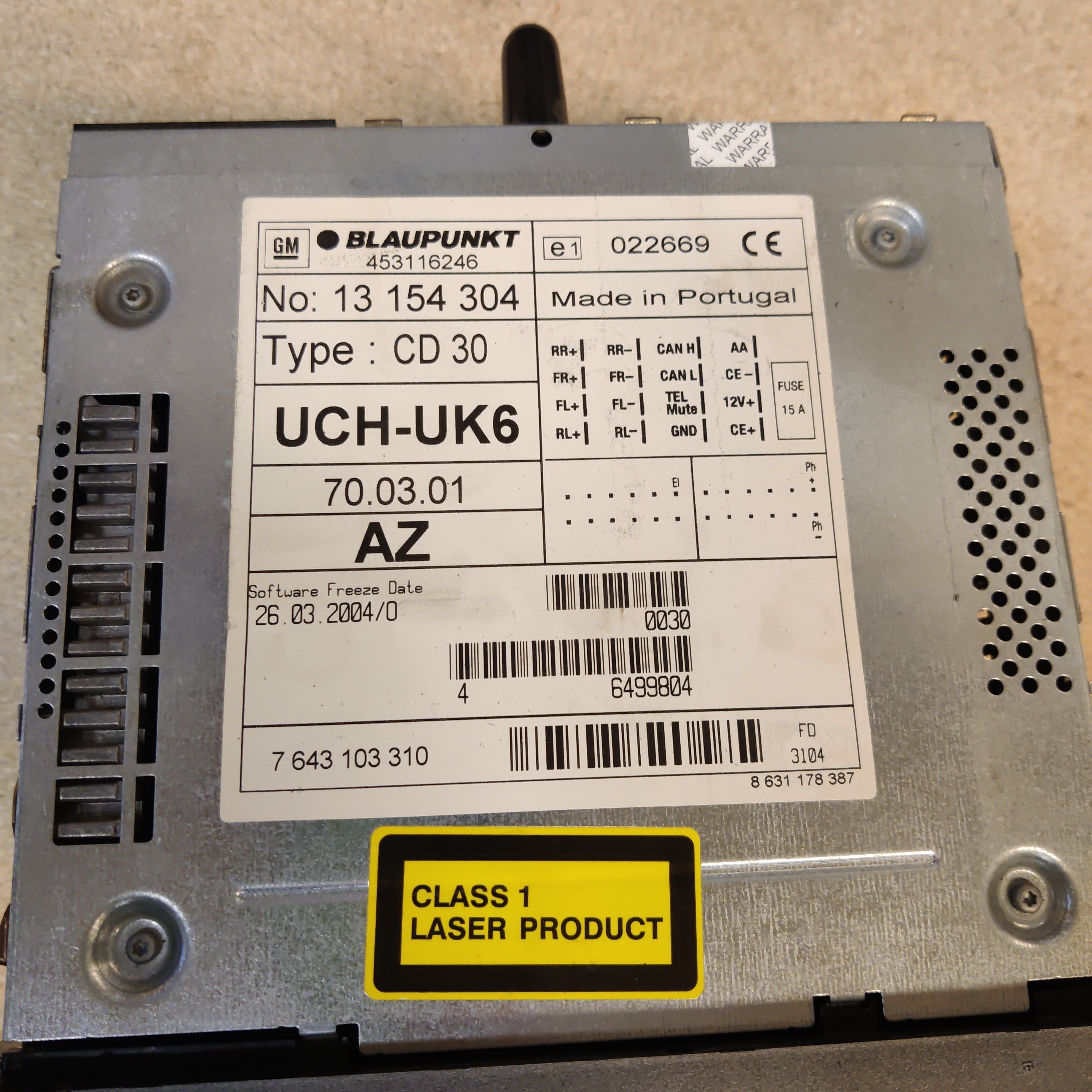 Radio CD / Käyttöpaneeli Opel Astra H 2005 Diesel 13154304