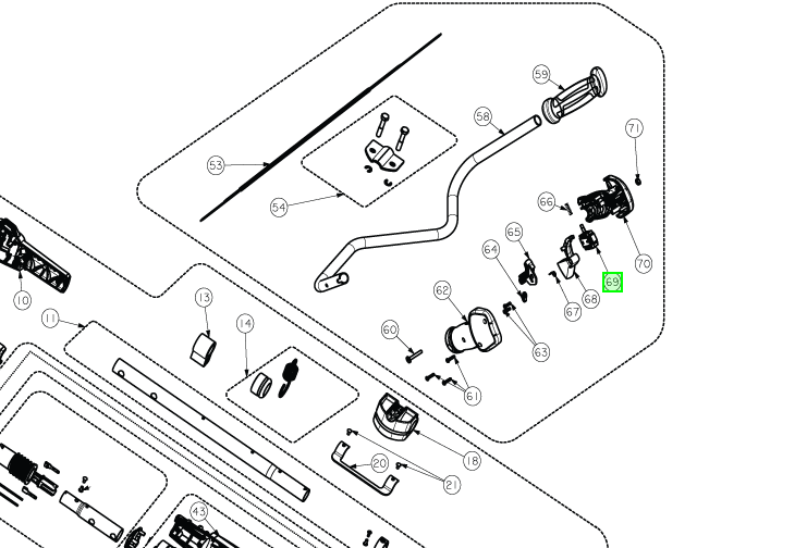 Kytkin akkutrimmeri Ryobi RLT36C33 5131034790