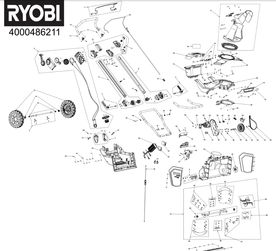 Vetoakseli Ryobi lumilinko RY36STX53A-150, 5131046301