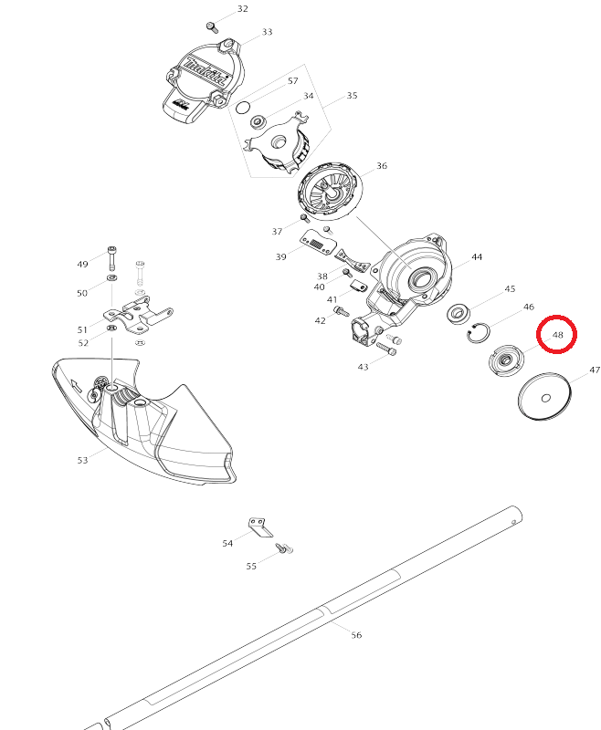 Aluslevy Makita DUR364L trimmeri 319245-2