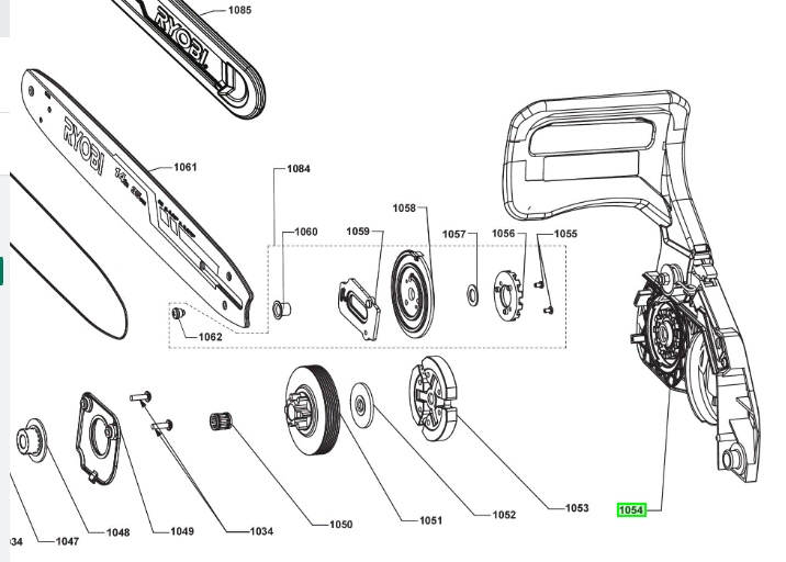 Ajoketju osa Ryobi moottorisaha RCS3835T, 5131037099