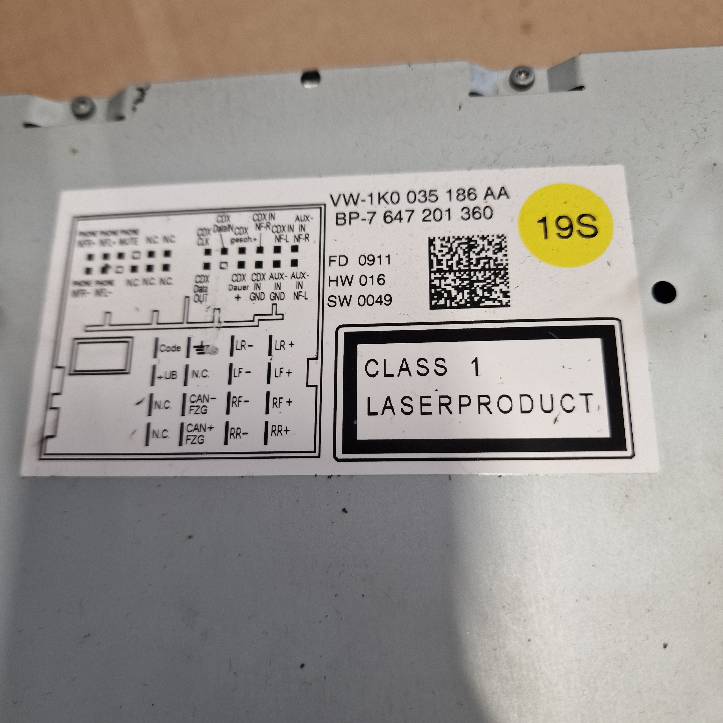 Radio, Volkswagen Passat B7 Variant 365 1.6 TDI diesel 2011, 1K0035186AA