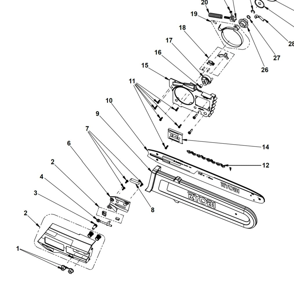 Plate guide bar Ryobi RY36CSX40B, 5131044004