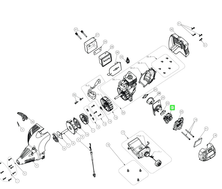 Kaasutin Ryobi trimmeri RLT26C, 5131028856