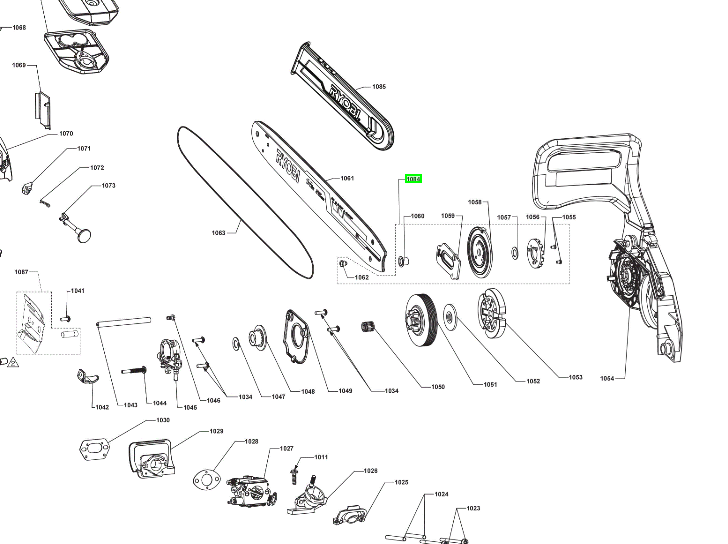 Säätöosat Ryobi moottorisaha RCS3835T, 5131040949